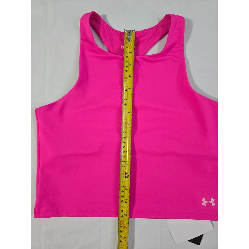 Under Armour Girls Pink Motion Crop Tank Top Racerback Fitted YXL 1379983 NWT